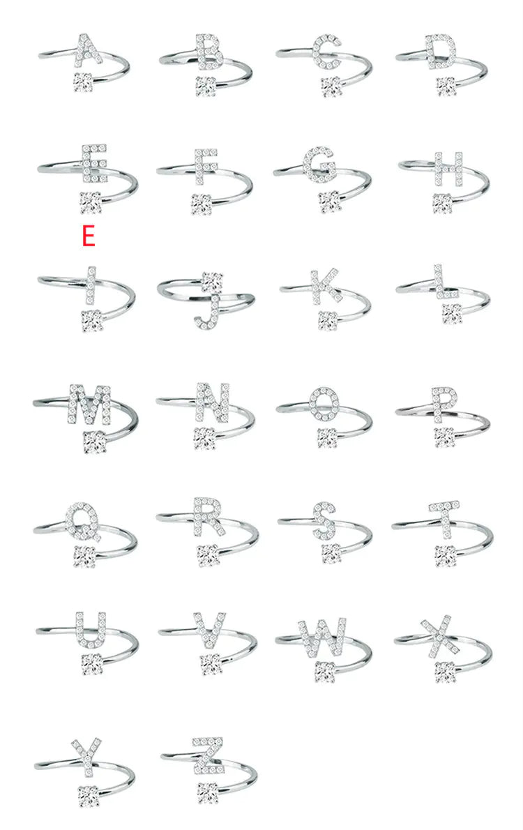 Chic Adjustable Women's Personalized Letters Ring