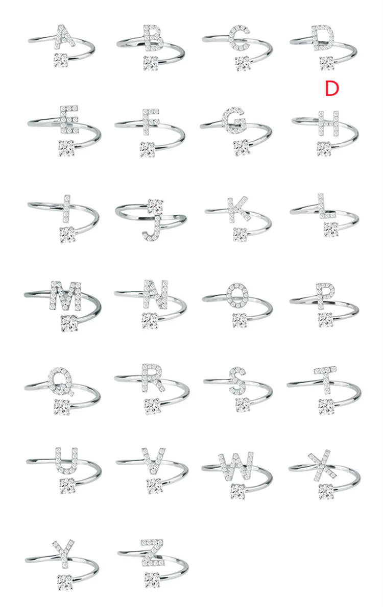 Chic Adjustable Women's Personalized Letters Ring