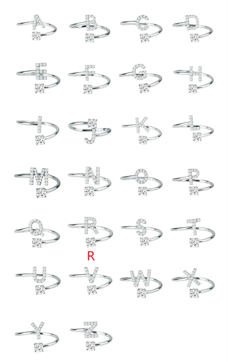 Chic Adjustable Women's Personalized Letters Ring