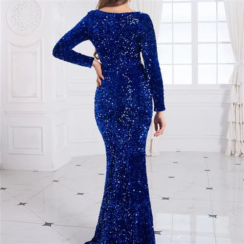 Modest Sequin Evening Gown