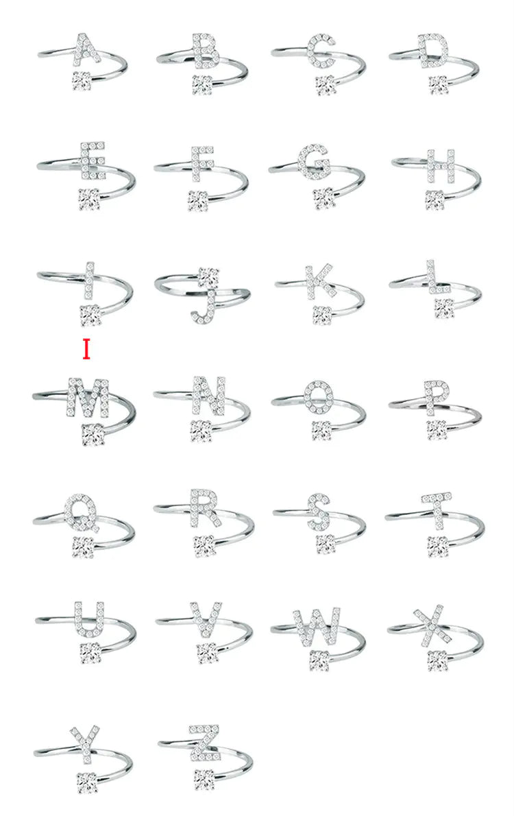 Chic Adjustable Women's Personalized Letters Ring