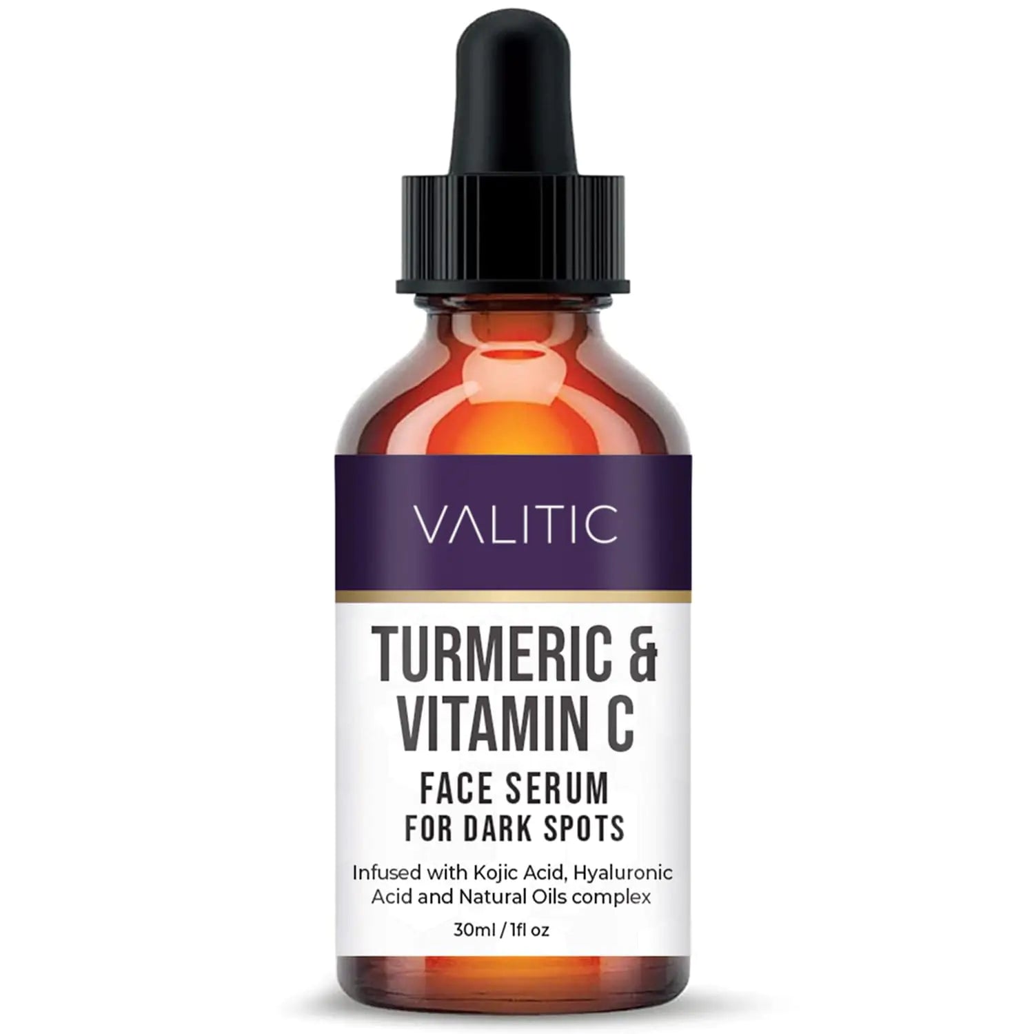 VALITIC Vitamin C Face Serum for Anti Aging - Hyaluronic Acid Collagen Kojic Acid Turmeric Oil Dark Spot Remover Brightening Eyes and Facial Serum Skin Care 1 fl oz