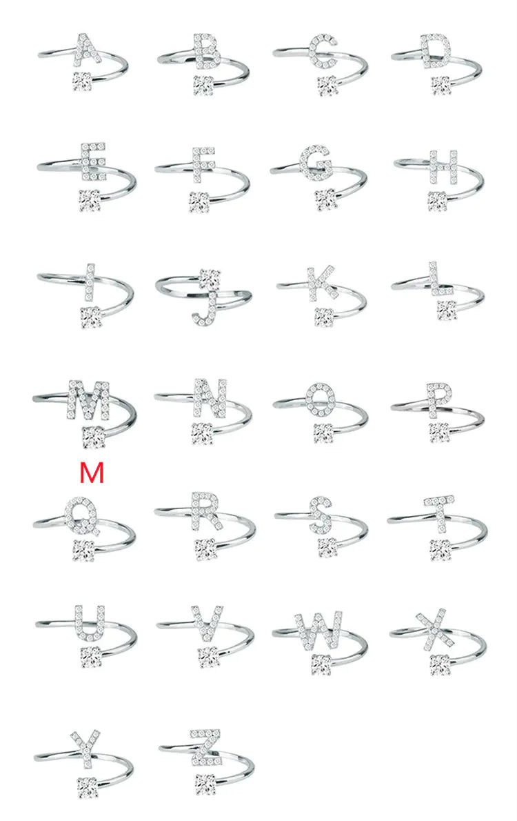 Chic Adjustable Women's Personalized Letters Ring