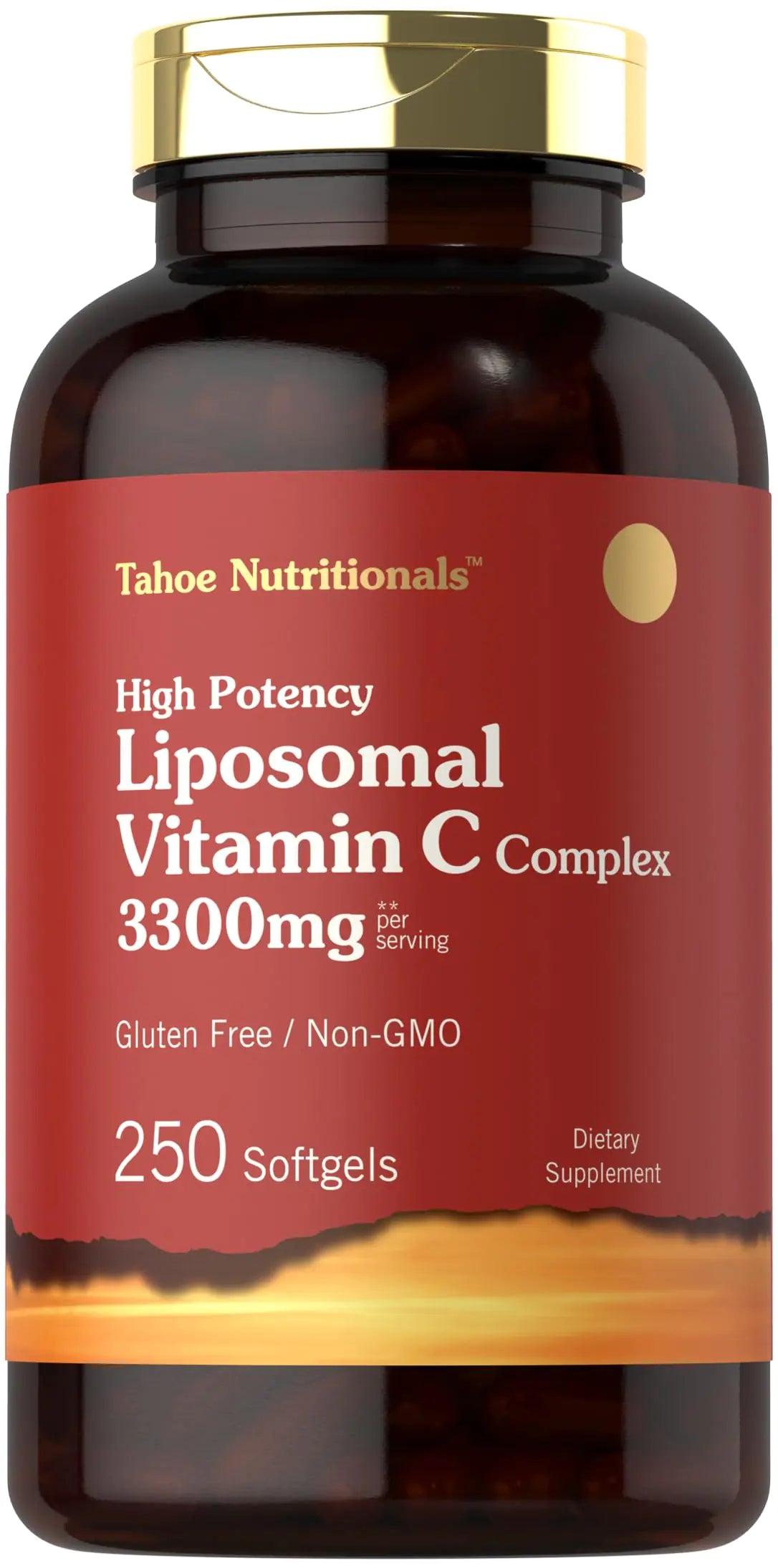 Tahoe Nutritionals Liposomal Vitamin C Complex | 3300mg | 250 Softgels | High Potency | Non-GMO Gluten Free Supplement