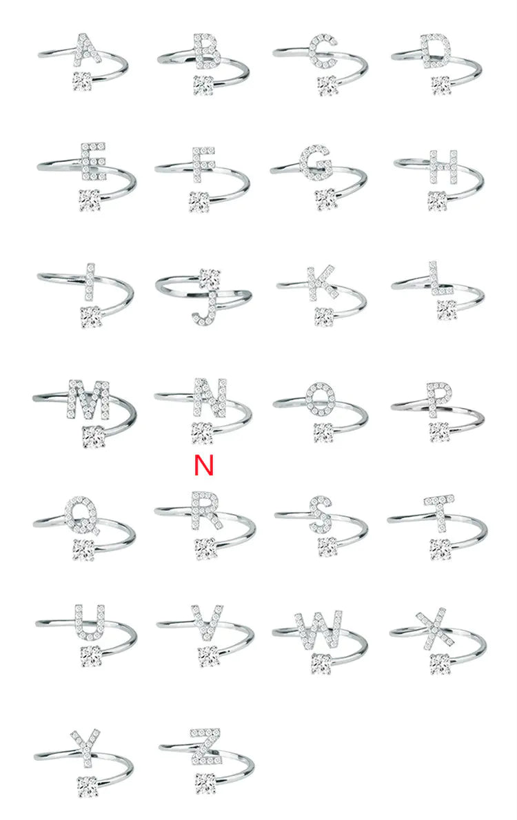 Chic Adjustable Women's Personalized Letters Ring