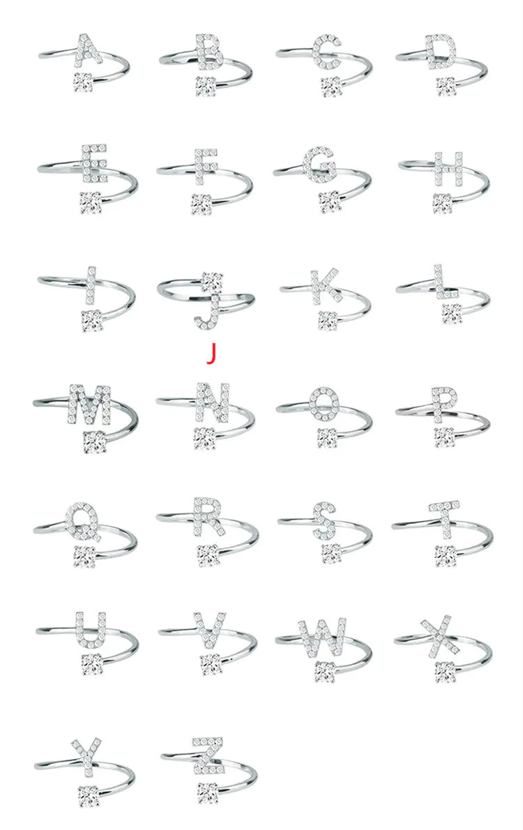 Chic Adjustable Women's Personalized Letters Ring