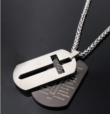 Double Layer English Scripture Military Tag Pendant Necklace