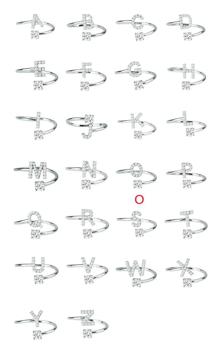 Chic Adjustable Women's Personalized Letters Ring