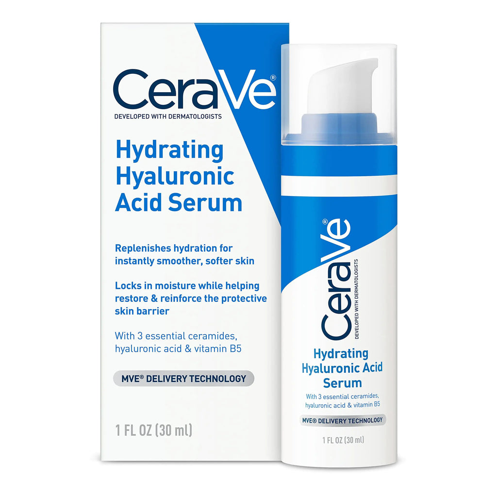 Cerave Hyaluronic Acid Serum for Face with Vitamin B5 and Ceramides Hydrating Face Serum for Dry Skin Fragrance Free 1 Ounce