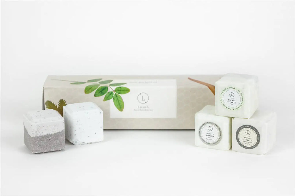 Earthy Shower Steamer, Refreshing Gift Box for Men and Women, Set of 5 Shower Steamers