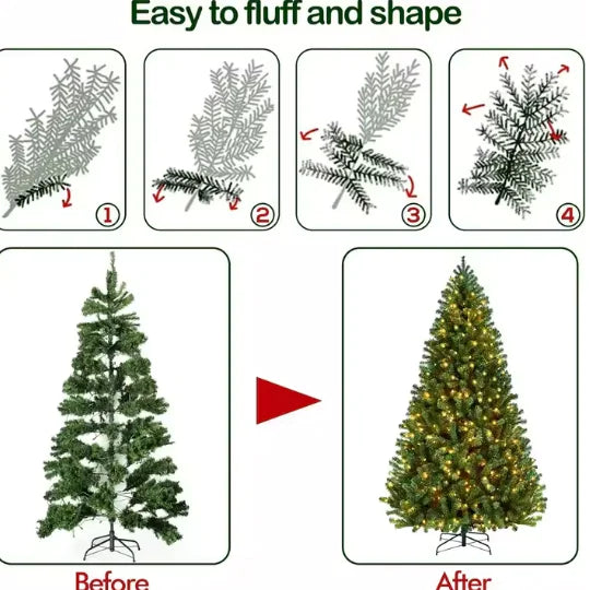 Christmas Tree with Warm Lights (6ft tall)