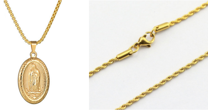 Necklace with Virgin Mary Pendant for Collarbone Wear