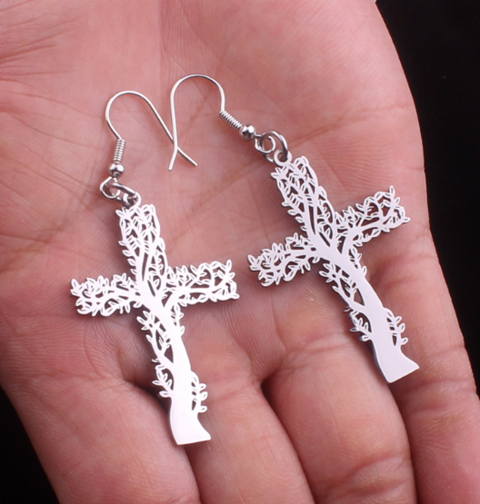 Baroque Cross Ear Hook Retro Bohemian Style Earrings