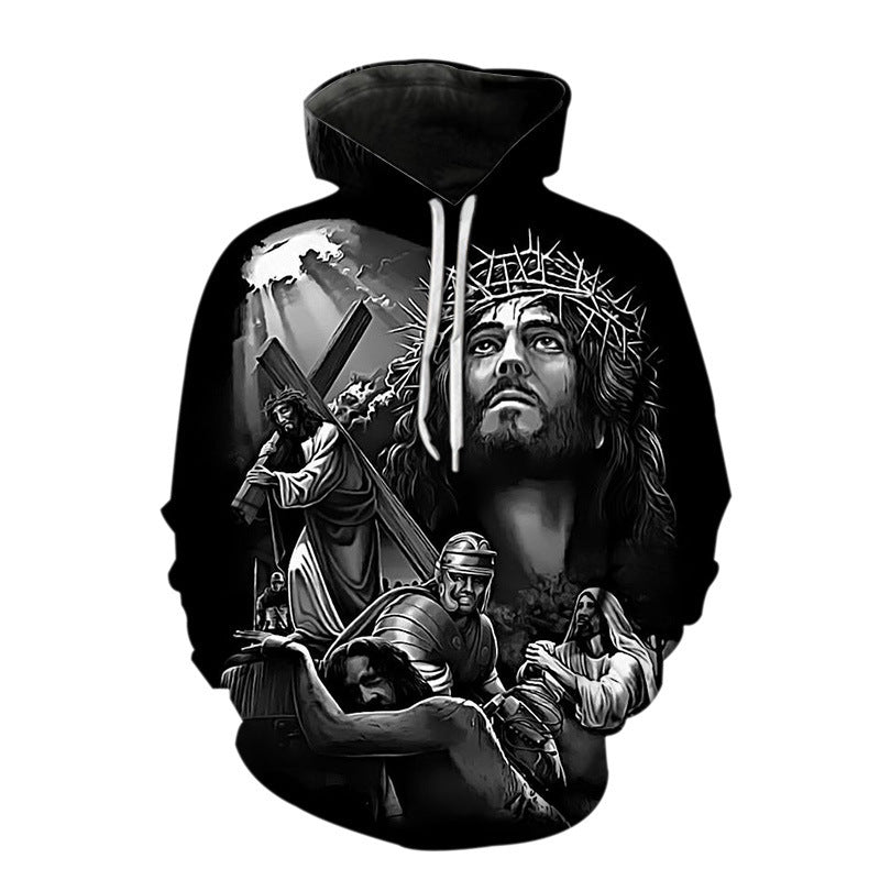 2023 Spring 3D Jesus Graphic Hoodie for Men