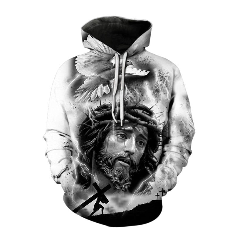 2023 Spring 3D Jesus Graphic Hoodie for Men