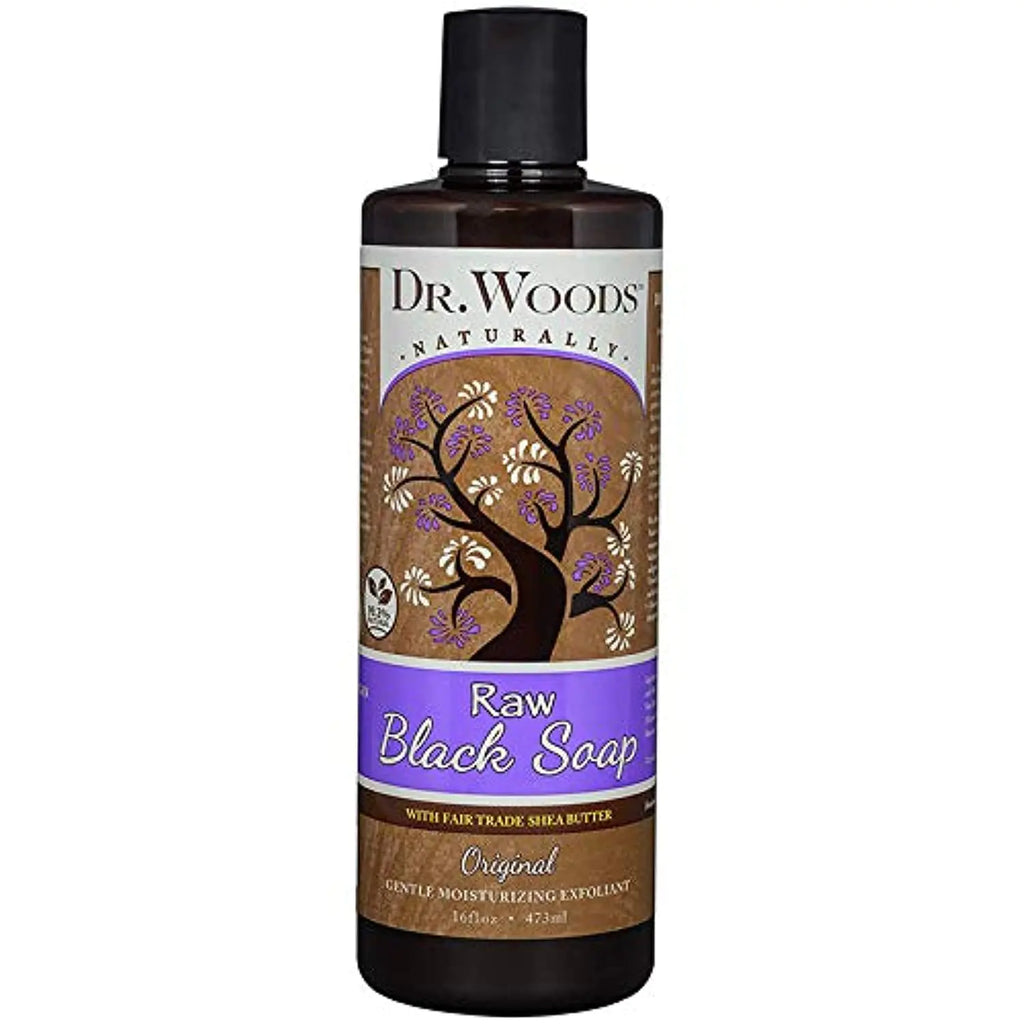 Dr. Woods Raw Black Moisturizing Liquid Soap with Organic Shea Butter 16 Ounce