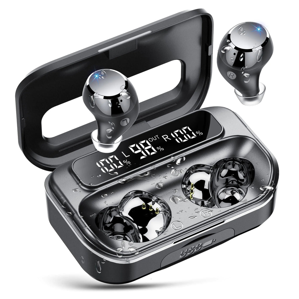Ear Buds Wireless Bluetooth Earbuds Bluetooth 5.3 Headphones with LED Display 128H Powerful Bass In-Ear Earbuds with 4 ENC Noise Cancelling Mic IP7 Waterproof 2024 New Earphones for ios/Android