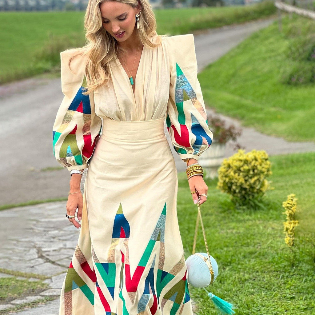 Fashionable Autumn Print Dress Suit for Women