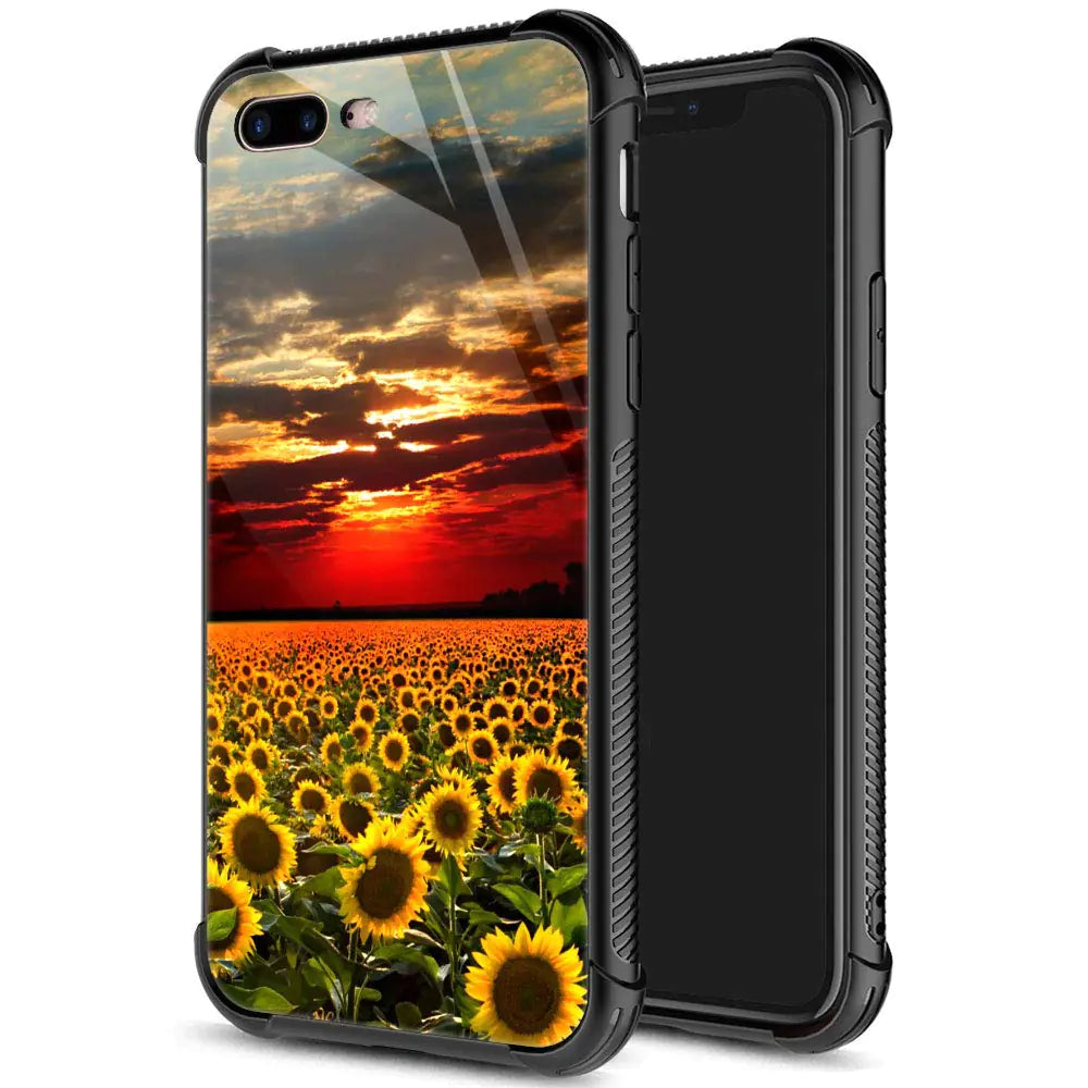 ZHEGAILIAN for iPhone 7/8 Plus Case Military-Grade Protection All-Around Shockproof Corners Anti-Scratch Phone Case for iPhone 7/8 Plus Sunflowers Field