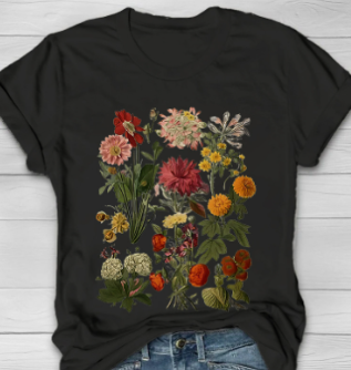 WOLFF Vintage Floral Print Women's T-Shirt (One Piece)