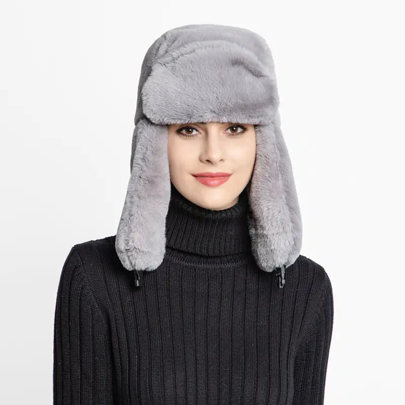 Warm Plush Hat for Skiing with Outdoor Ear Protection