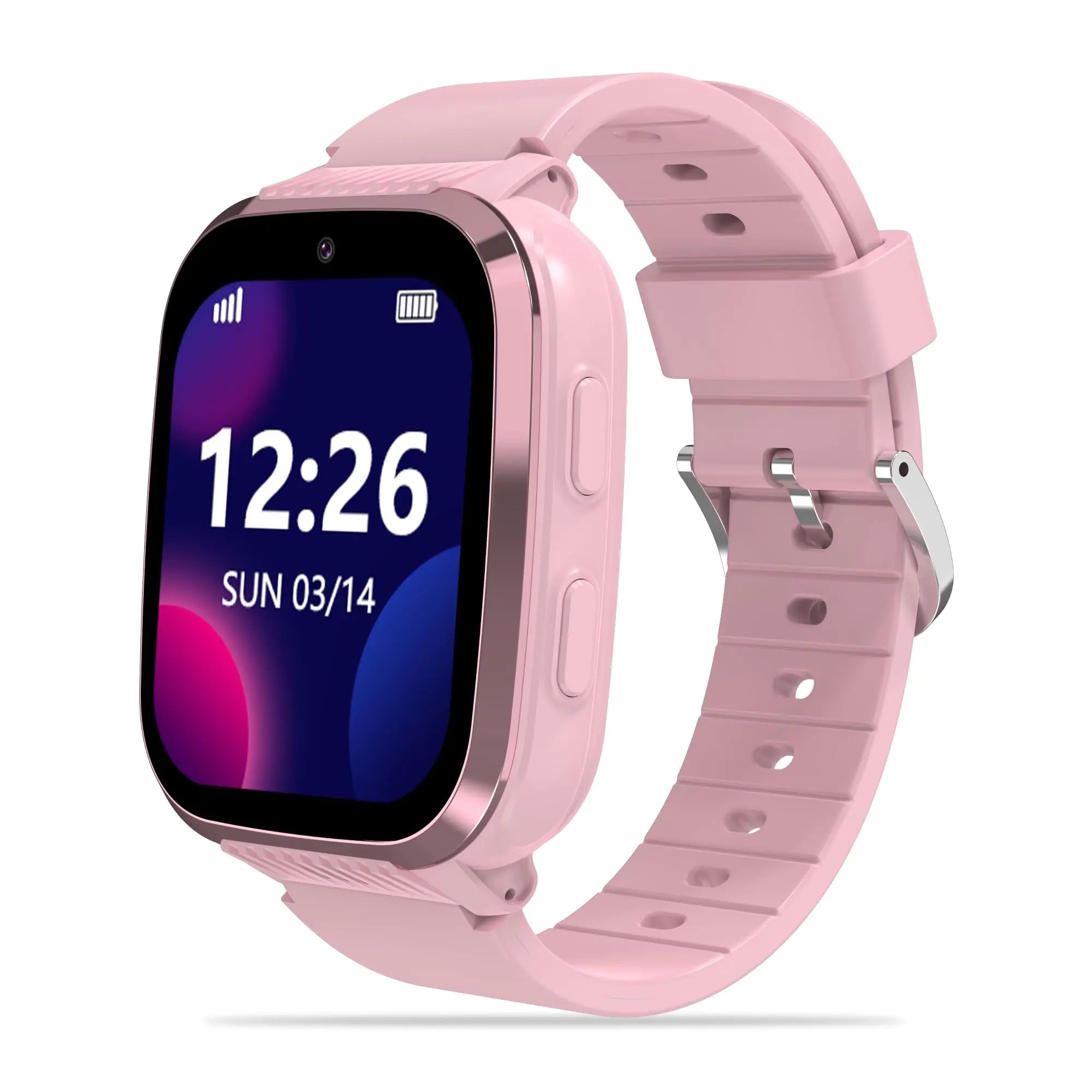 Kids Smart Watches Girls with GPS Tracker & Video Calling Texting 4G Kids Cell Phone Watch Age 5-12 12/24 Hr One-Key SOS Call Voice Chat Alarm Clock Camera Pedometer Sport Mode Birthday Gifts(Pink)