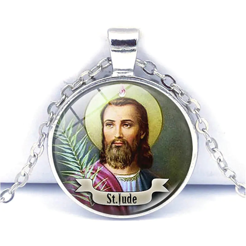 Saint Joseph Gemstone Necklace - Silver Pendant Accessory