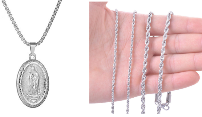 Necklace with Virgin Mary Pendant for Collarbone Wear