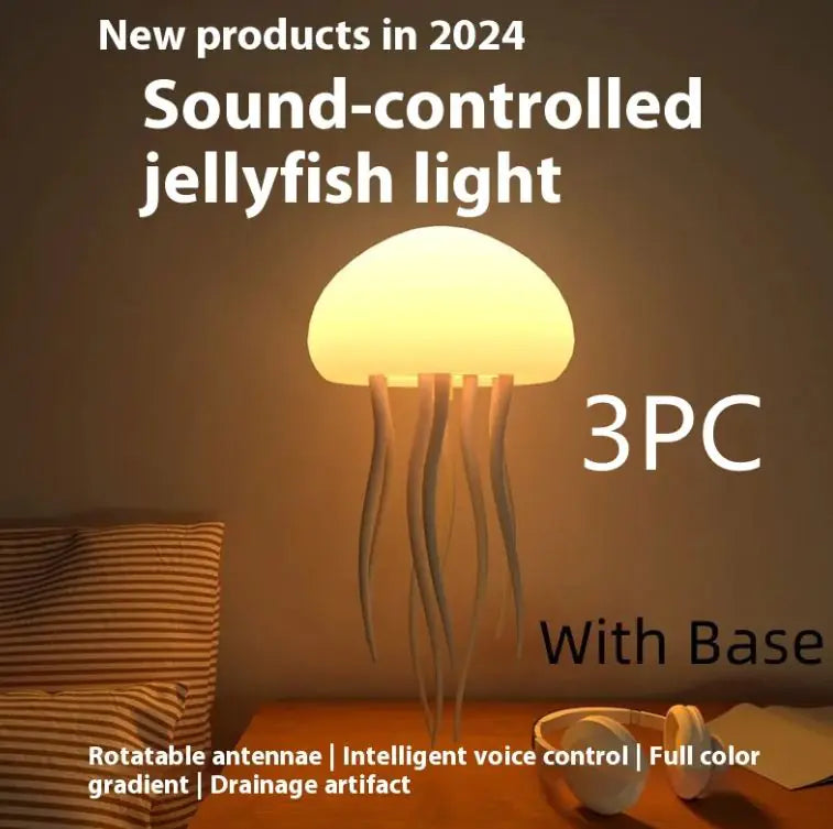 Jellyfish Mood Lamp LED Jellyfish Night Light Portable Jellyfish Lamp Jellyfish Decorations Smart Table Lamp For Bedside Desk