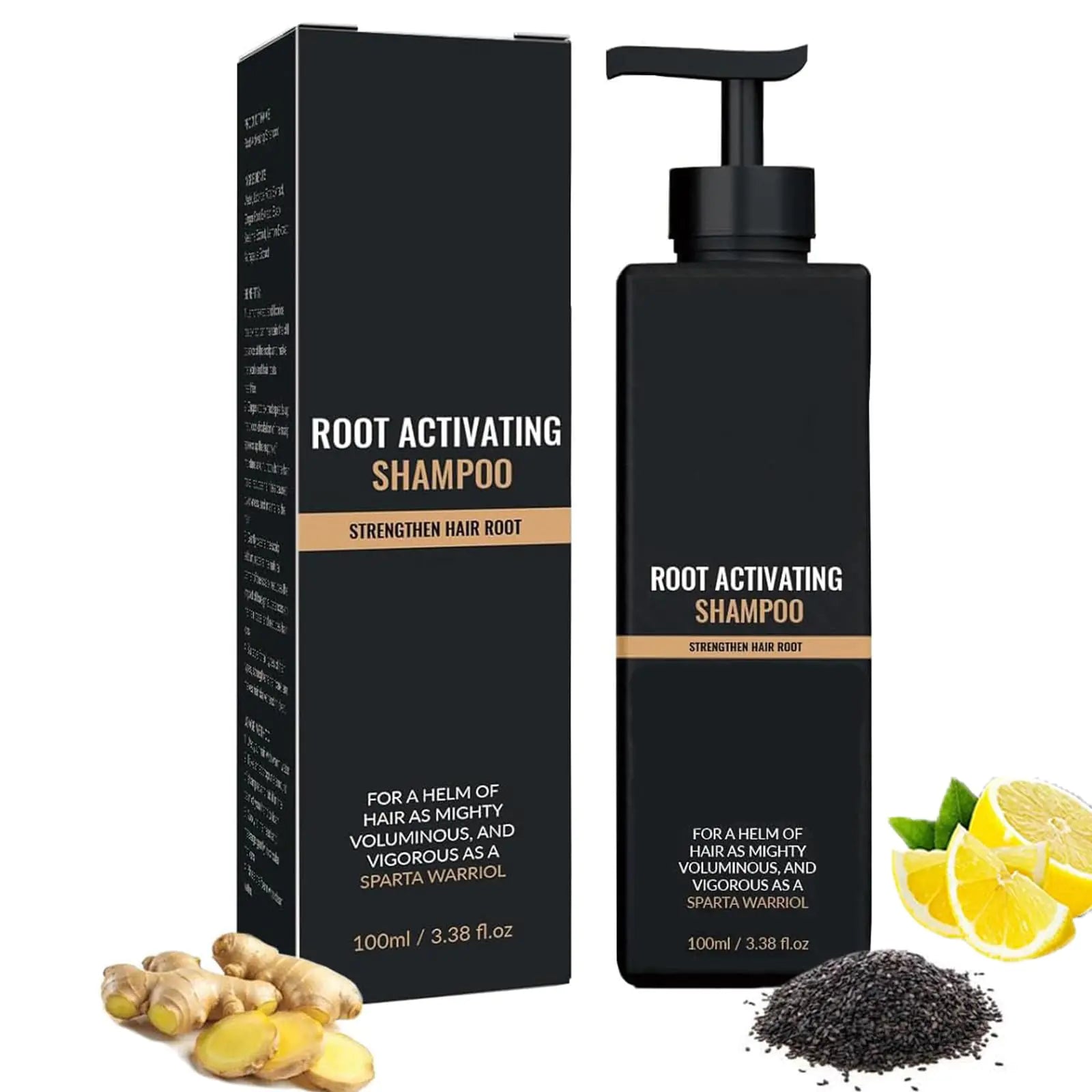 Spartan Shampoo Spartan Root Activator Shampoo Natural Hair Regrowth Shampoos For Men Women Nourishing Long Lasting Hair Care For Darker & Thicker Hair (100ml/3.38 Fl Oz)
