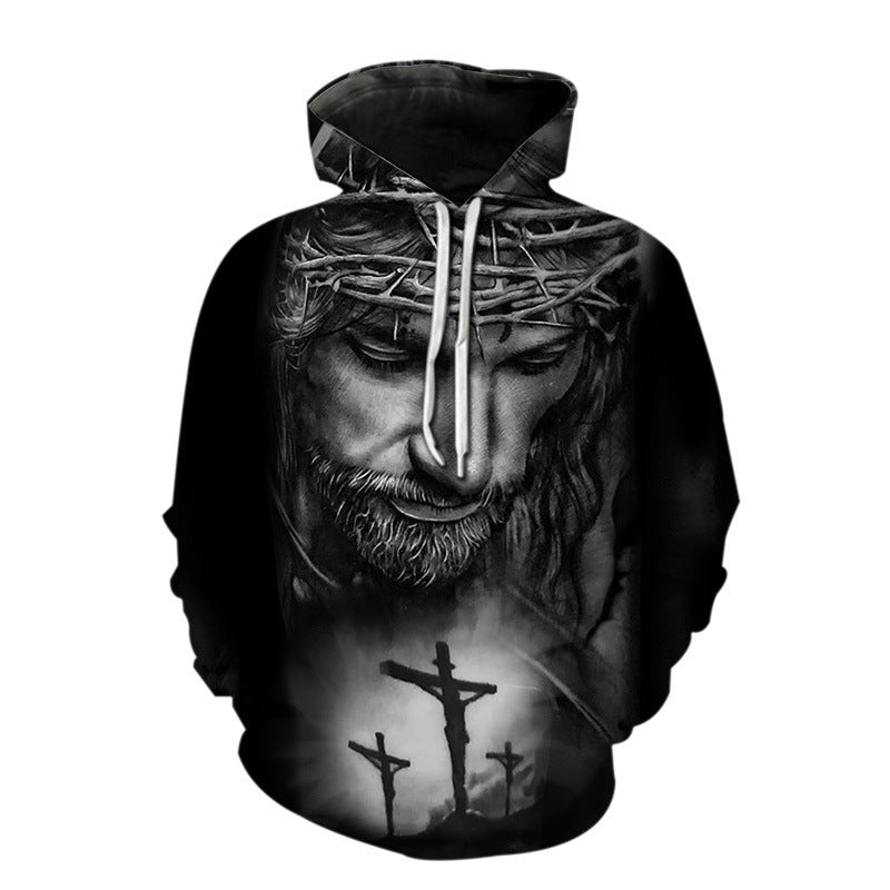 2023 Spring 3D Jesus Graphic Hoodie for Men