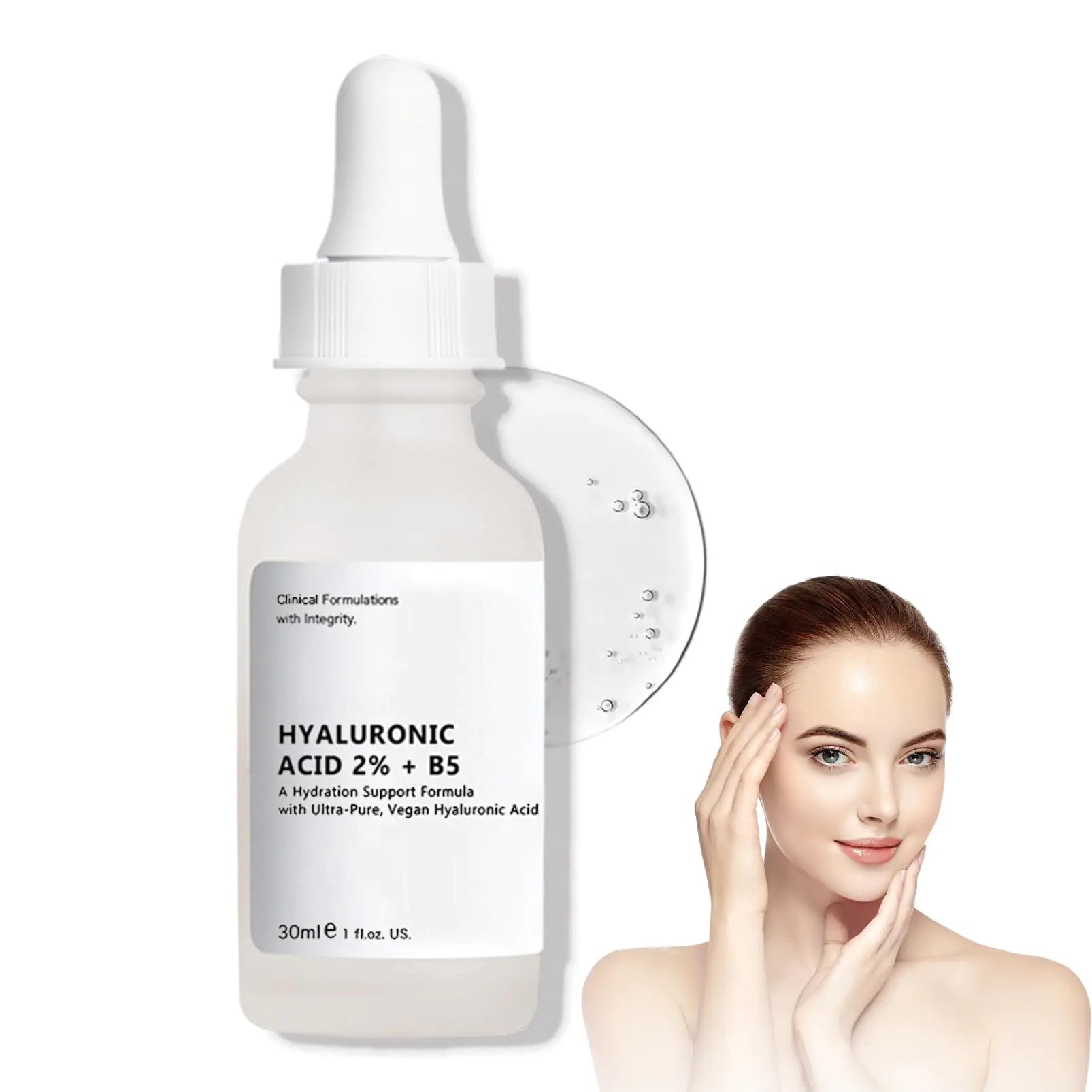 Hyaluronic Acid 2% + B5 Serum Hyaluronic Acid Serum for Face with Vitamin B5 Hydrated & Anti-Aging Hyaluronic Acid Face Serum for Women Hydrating Face Serum Ultra-Pure Vegan Plump & Smooth Skin