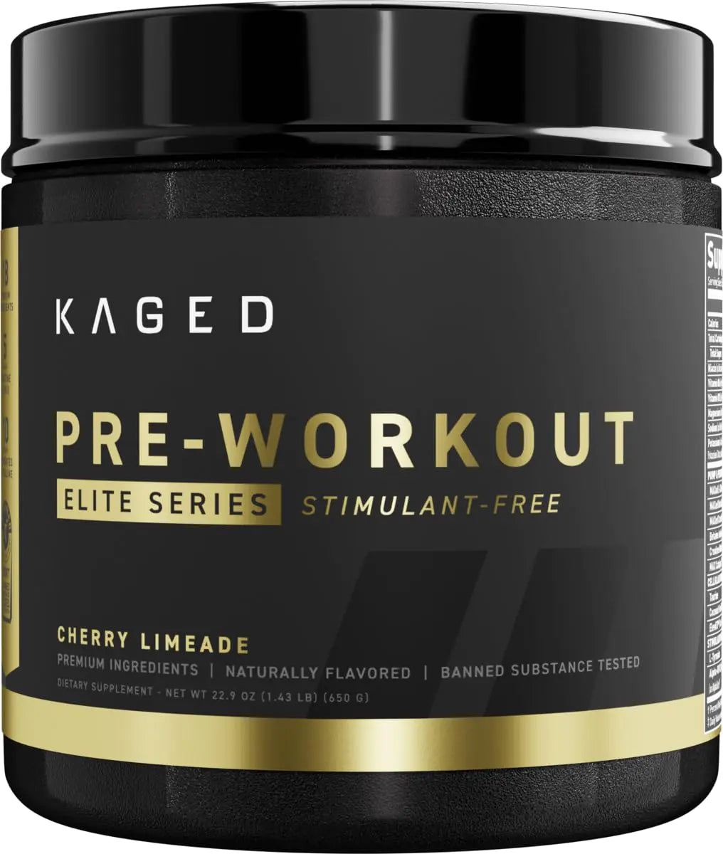 Kaged Pre Workout Powder Pre-Workout Elite Stim-Free for Men & Women | Power Stamina Focus Pumps | L-Citrulline Beta Alanine Creatine | Caffeine-Free | Cherry Limeade | 20 Servings
