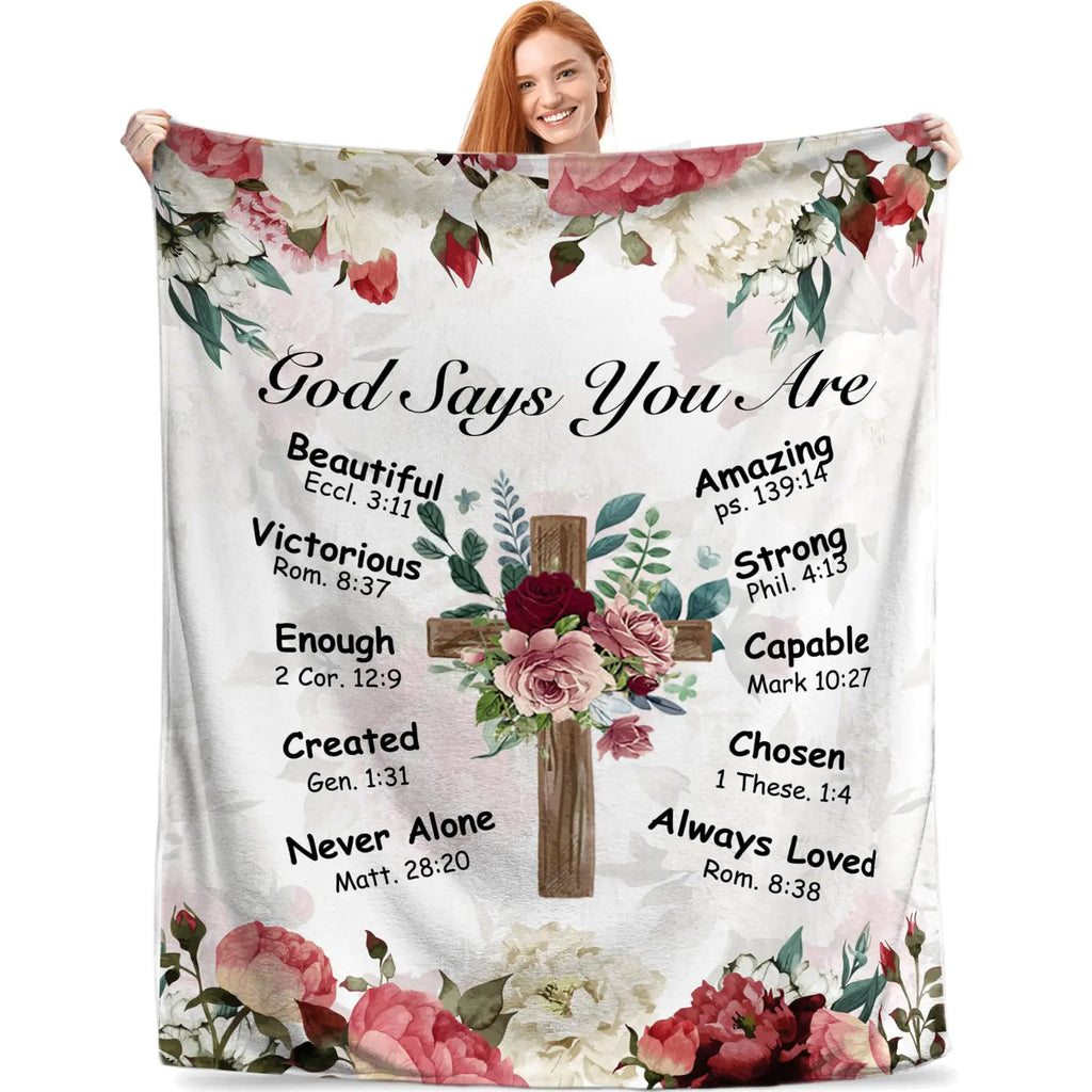 God Says You are Blanket -Christian Gifts for Women ( 80"x60")