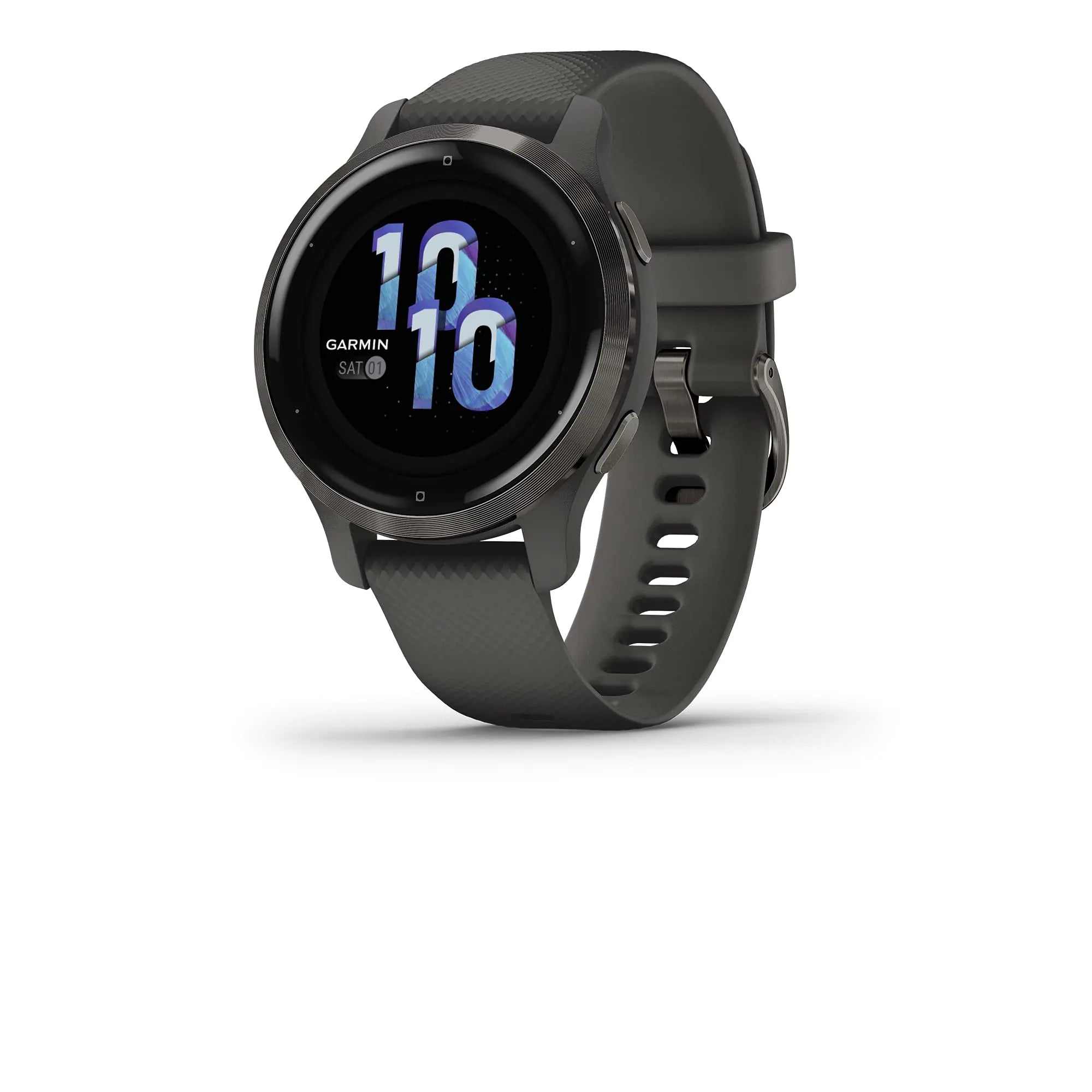 Garmin Venu 2S Smaller-sized GPS Smartwatch with Advanced Health Monitoring and Fitness Features Slate Bezel with Graphite Case and Silicone Band