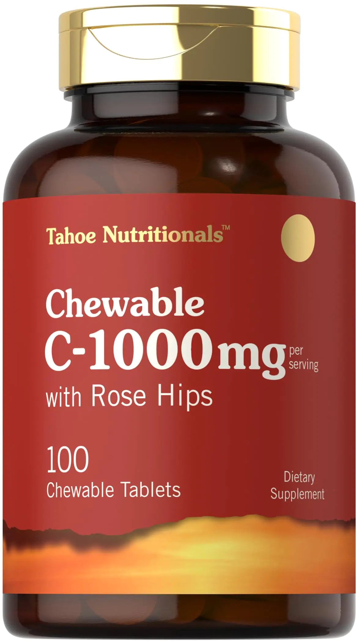 Carlyle Vitamin C Chewables | 1000mg | 100 Tablets Natural Orange Flavor | Vegetarian Non-GMO & Gluten Free Supplement | Tahoe Nutritionals