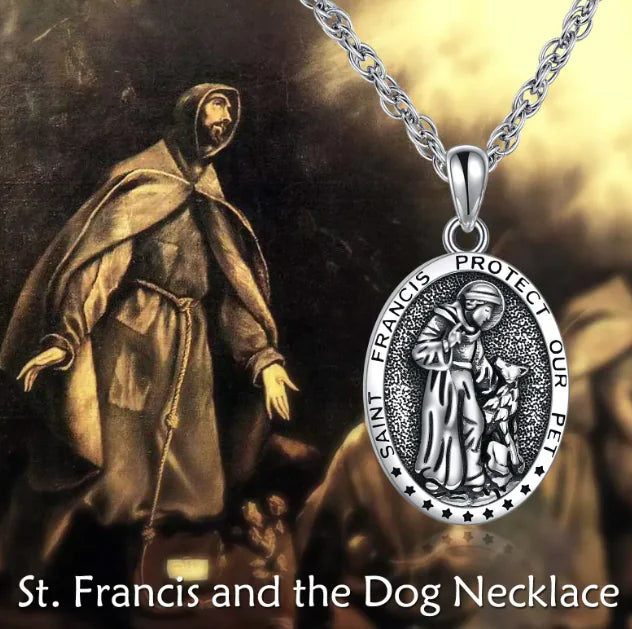 Sterling Silver St Francis Religious Pendant