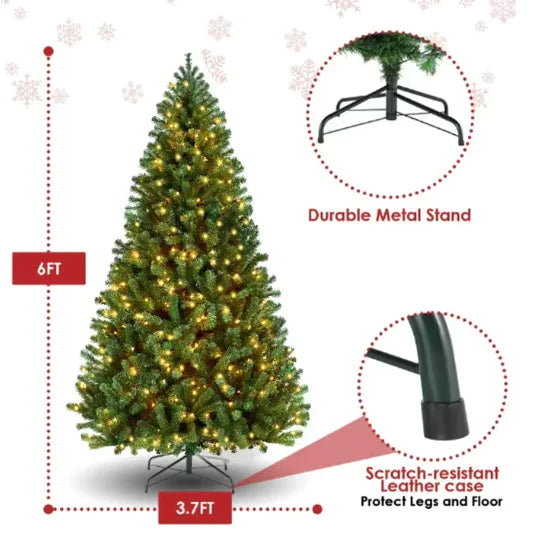 Christmas Tree with Warm Lights (6ft tall)