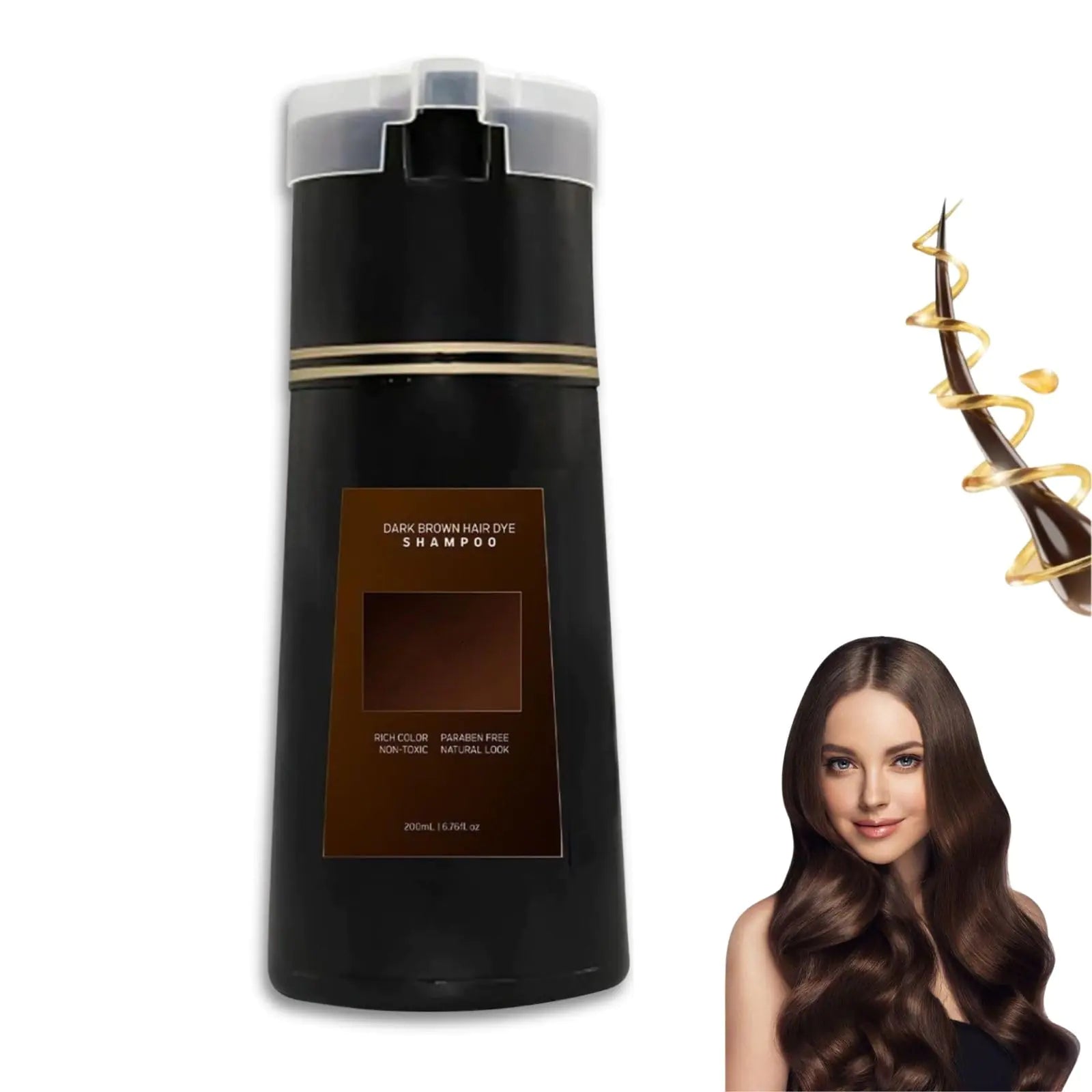 OBRVE Natural Dye Shampoo Instant Dye Shampoo Hair Dye Shampoo Instant 3 in 1 Gray Coverage Hair Color Shampoo for Gray Hair Shampoo for Women and Men (Dark Brown-1)