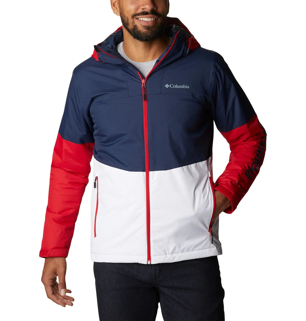 Columbia Mens Point Park Insulated Jacket Collegiate Navy/White/Mountain Red 5X Big