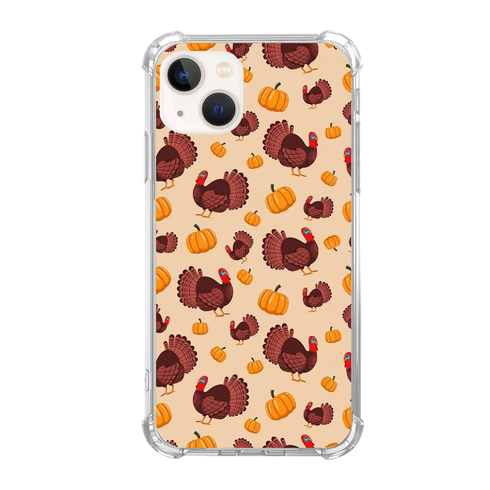 Dolosflap Thanksgiving Turkey Pumpkin Case Compatible with iPhone 14 Plus，Thanksgiving Case for Girl Women Men Unique Soft TPU Bumper Cover Case for iPhone 14 Plus
