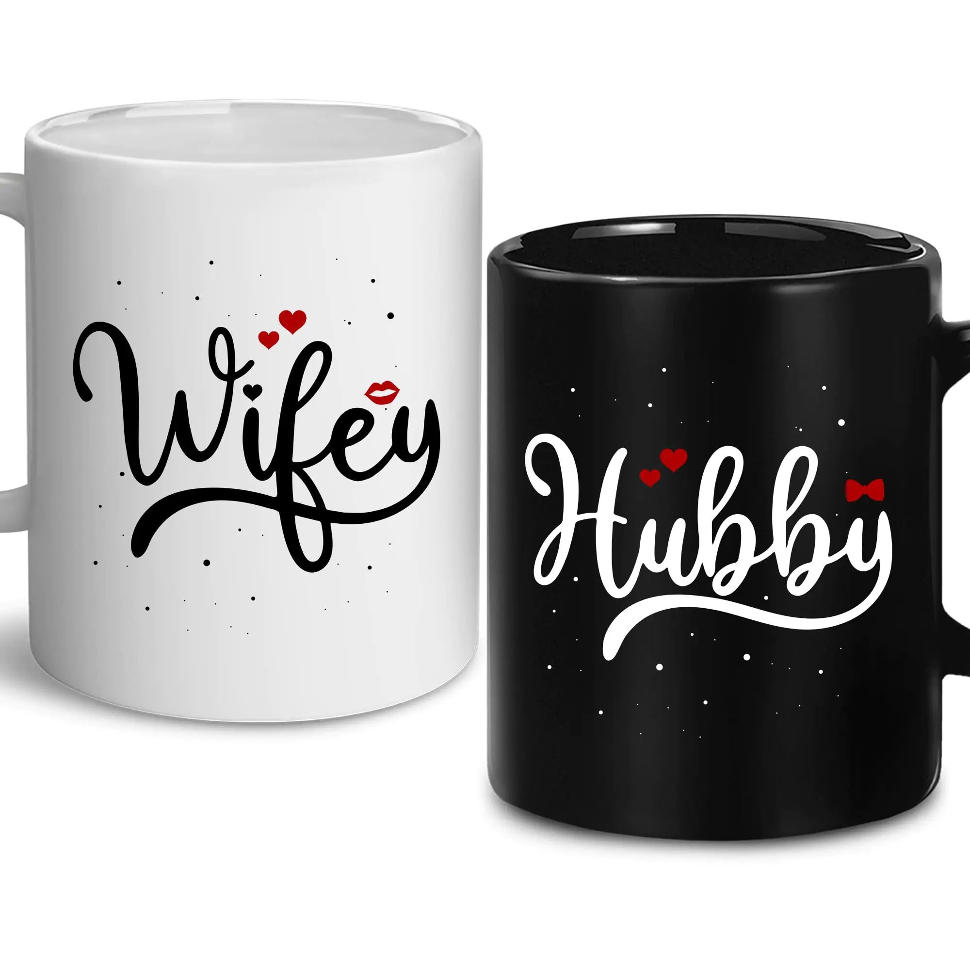 GLAKEUN Valentine Gift for Husband Wife Couple - Hubby Wifey Mug Set - Gifts For Bride Groom Couple - His and Hers Anniversary Present - Engagement Wedding Gifts For Mom Dad Mr Mrs Him Her 11OZ