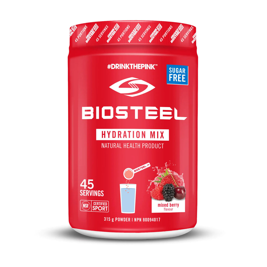BioSteel Hydration Mix Great Tasting Hydration with Zero Sugar and No Artificial Flavours or Preservatives Mixed Berry Flavour 45 Servings per Tub