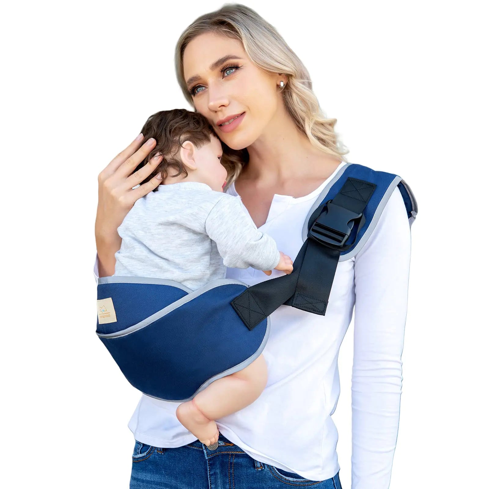 Shiaon Toddler Sling Carrier Adjustable Toddler Carrier Lightweight Baby Carrier Sling with Non-Slip Hip Seat Baby Sling Carrier Carrying 10-60 lbs Blue