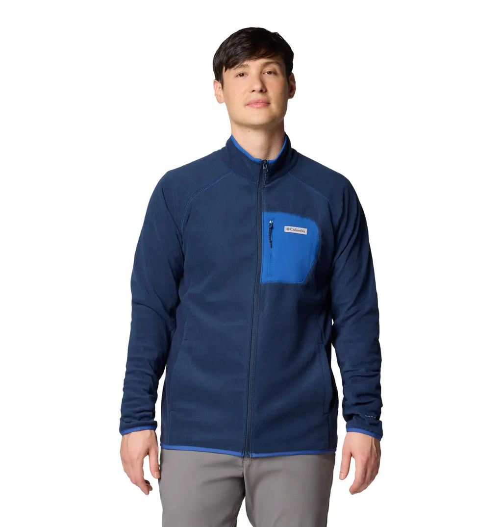 Columbia Mens Outdoor Tracks Full Zip II Collegiate Navy/MTN Blue X-Small