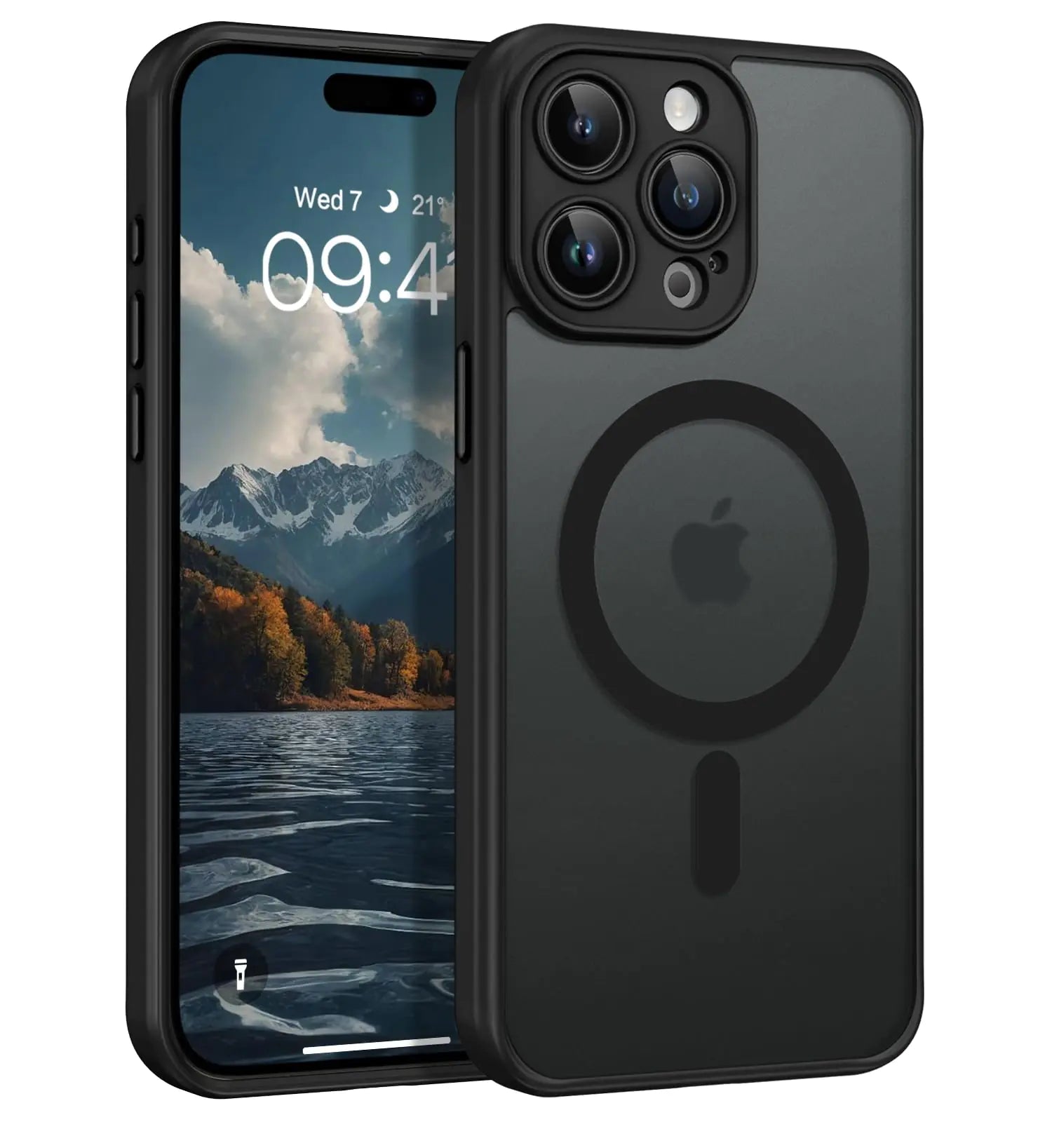 GUAGUA for iPhone 15 Pro Max Case Magnetic Phone Case for iPhone 15 Pro Max [Camera Protection] Compatible with MagSafe Shockproof iPhone 15 Pro Max Case 6.7 for Men Women Gift Translucent Black