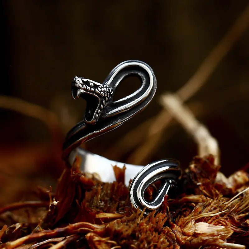 Vintage Stainless Steel Snake Ring