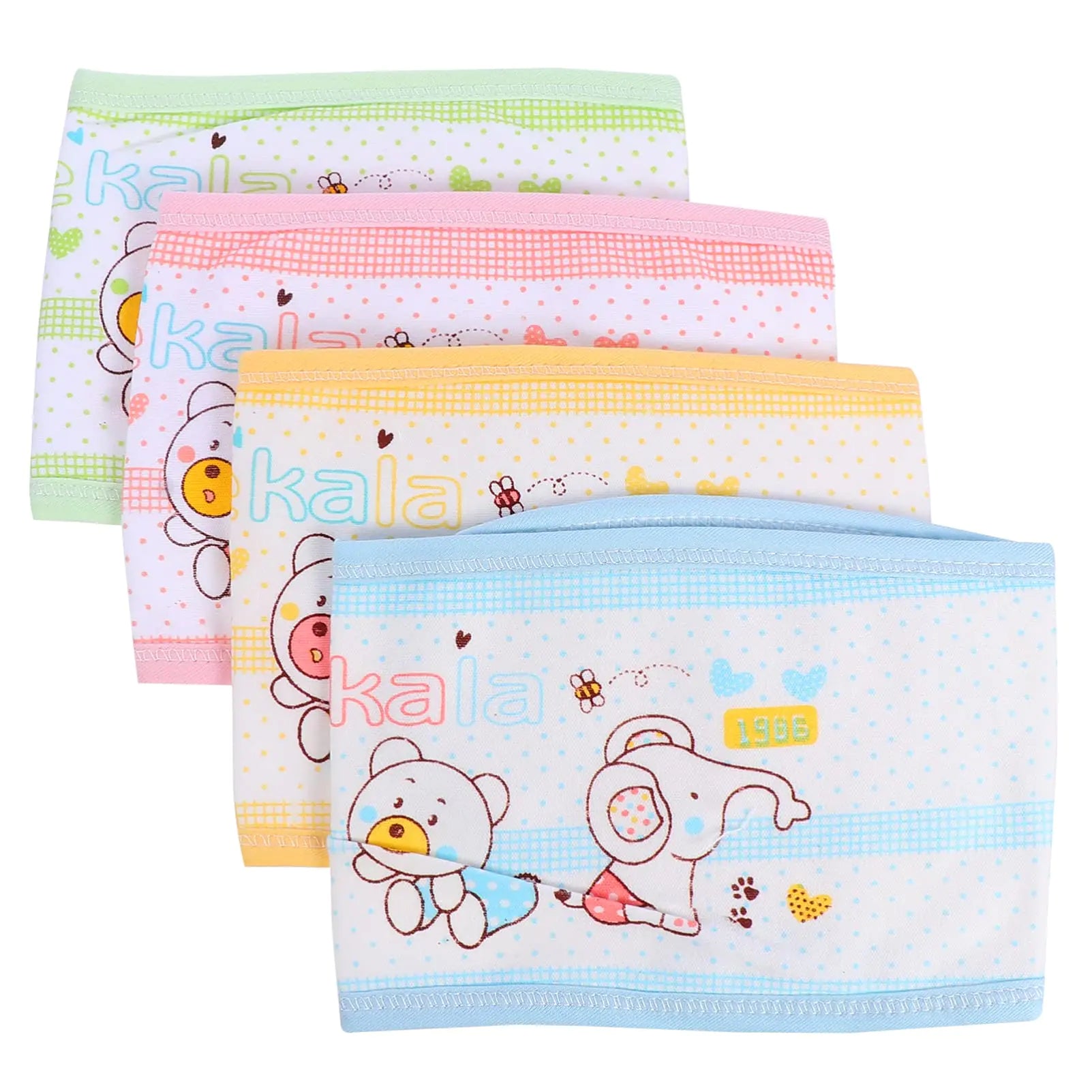 Artibetter Baby Belly Button Band 4pcs Baby Belly Bands Cartoon Cotton Umbilical Cord Newborn Belly Button Protector Infant Essentials Navel Belt for Baby Infant Baby Shower Gifts
