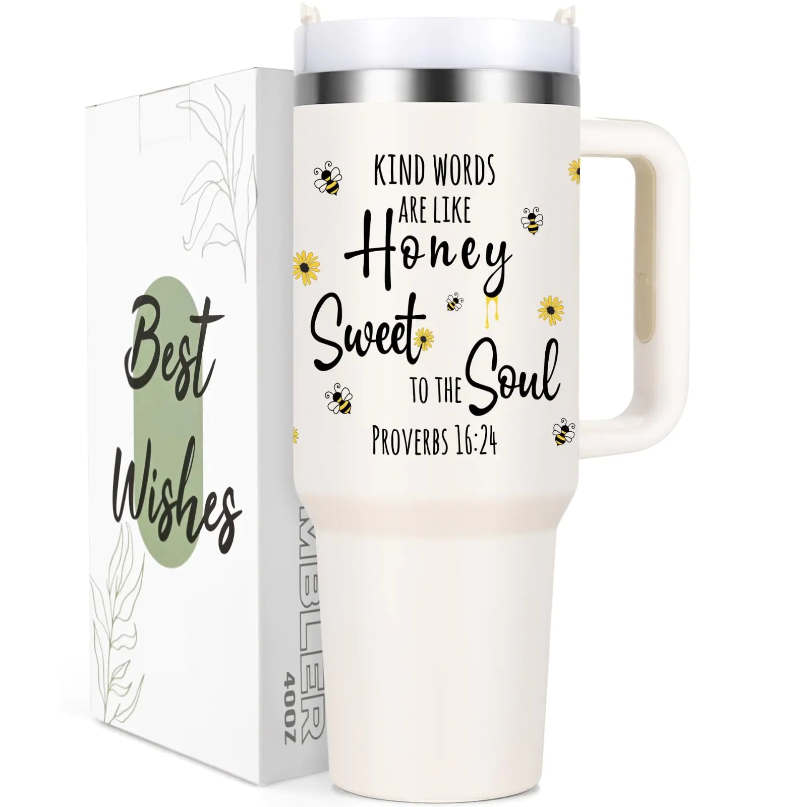 Kind Words Like Honey Sweet To The Soul 40oz Tumbler Creamy)