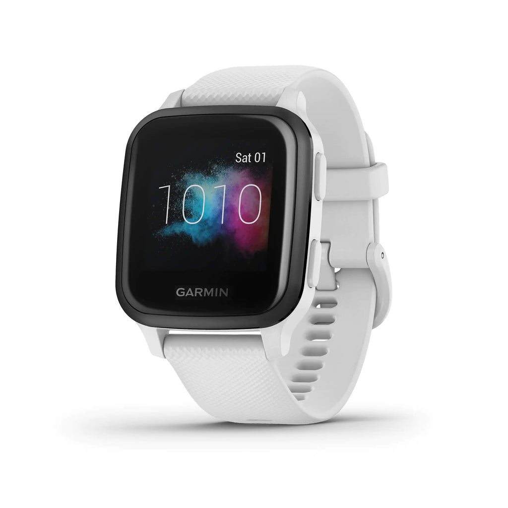 Garmin Venu Sq Music GPS Smartwatch with Bright Touchscreen Display Features Music and Up To 6 Days of Battery Life White and Slate (Renewed)